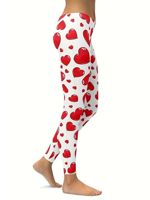 Heart Print Skinny Pants | Hanalas