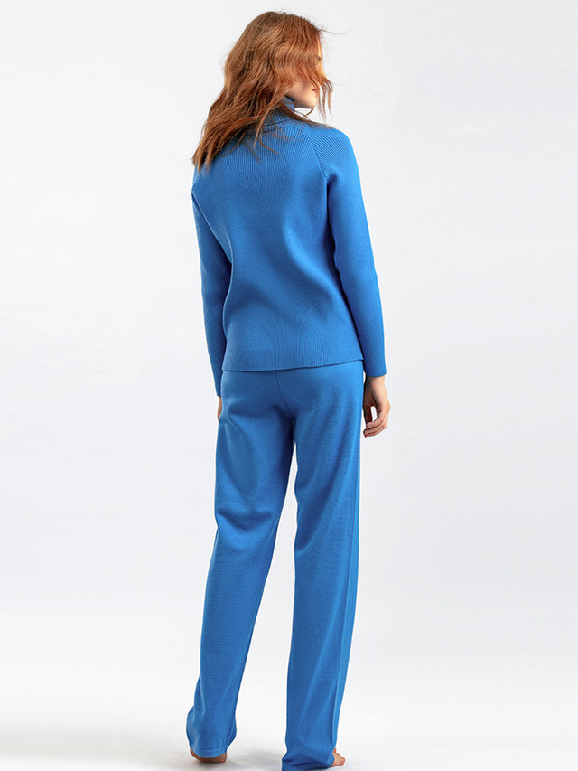 Basic Bae Turtleneck Raglan Sleeve Top and Pants Sweater Set Trendsi Hanalas