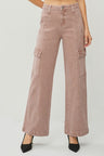 RISEN Full Size High Rise Wide Leg Cargo Jeans | Hanalas