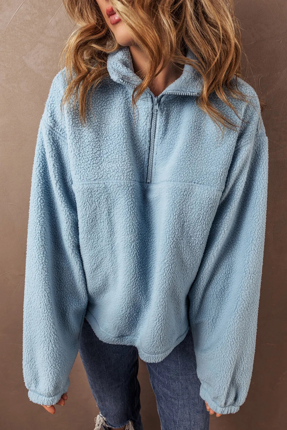 Half Zip Long Sleeve Sweatshirt