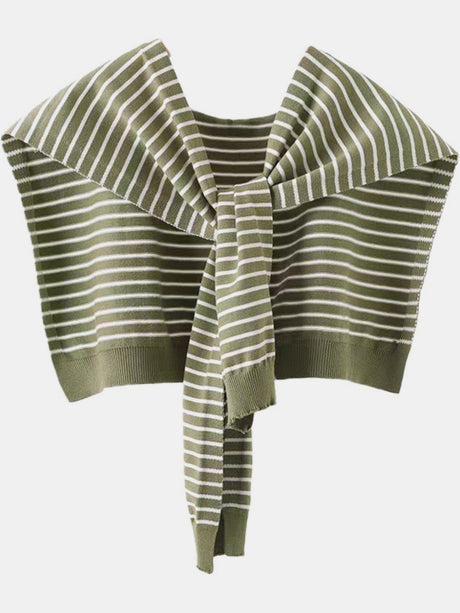 Striped Contrast Knit Wrap | Hanalas