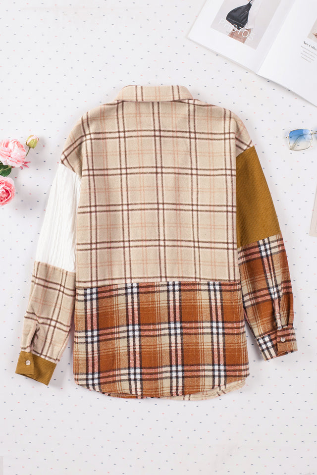 Plaid Button Up Long Sleeve Shacket | Hanalas