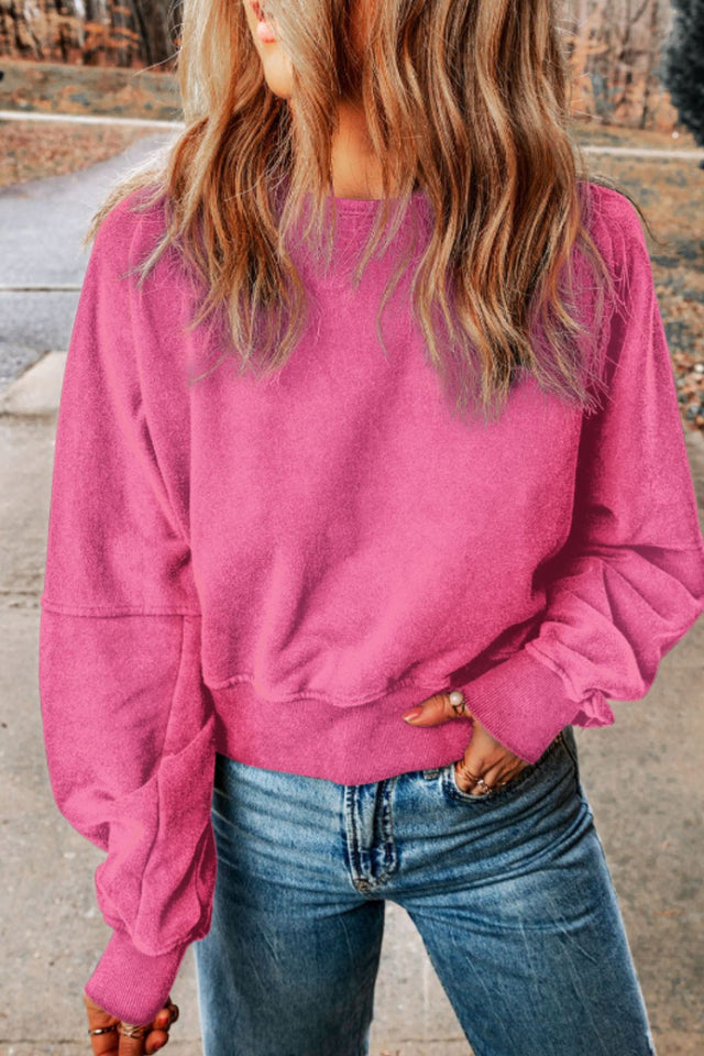 Cutout Round Neck Long Sleeve Sweatshirt | Hanalas