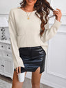 Round Neck Dropped Shoulder Sweater | Hanalas