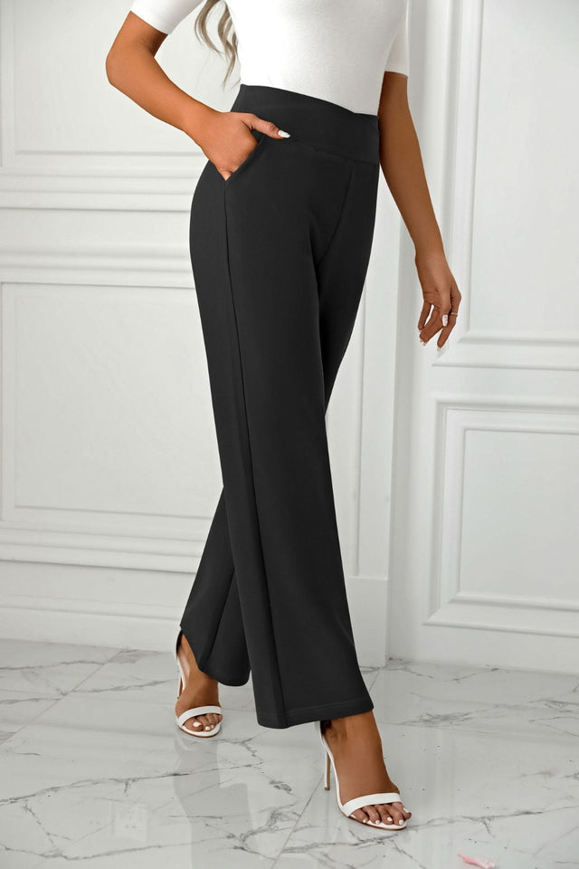 High Waist Straight Leg Pants | Hanalas