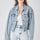 RISEN Full Size Button Down Cropped Denim Jacket | Hanalas