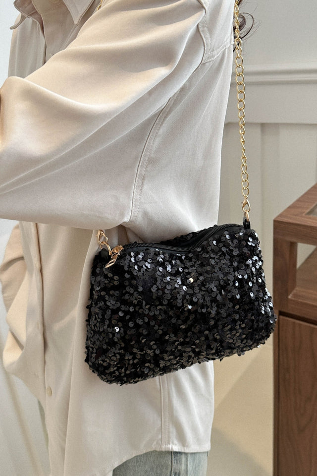 Sequin Removable Strap Shoulder Bag | Hanalas