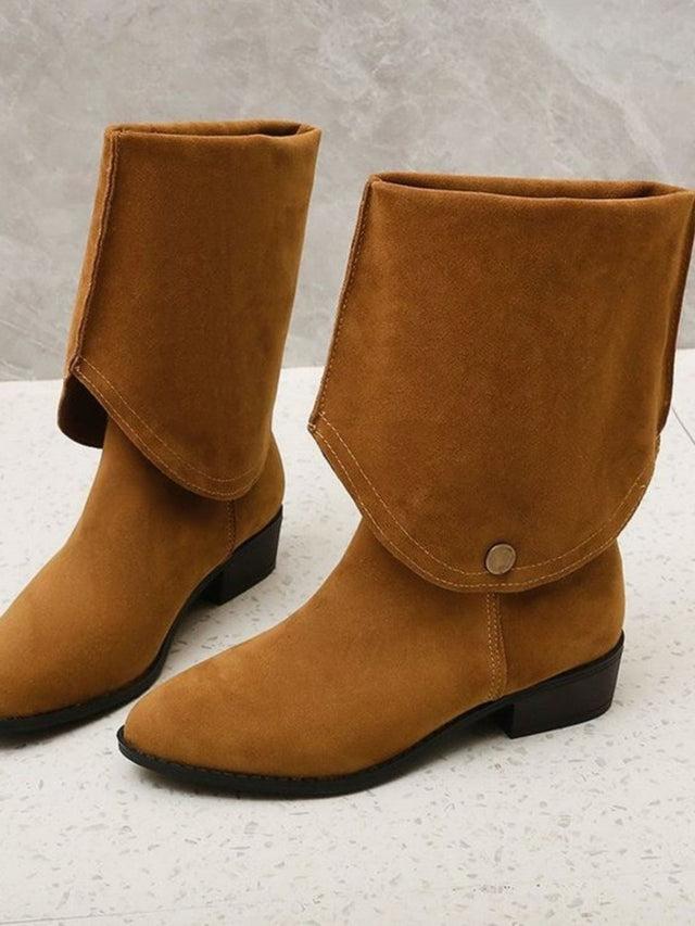 Point Toe Block Heel Boots | Hanalas