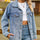 Buttoned Collared Neck Denim Jacket with Pockets Trendsi Hanalas