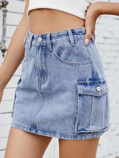 Cargo Denim Skirt | Hanalas