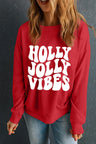 Letter Graphic Round Neck Long Sleeve Sweatshirt