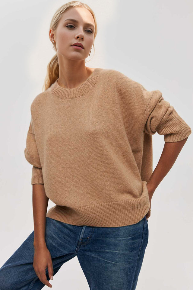 Basic Bae Round Neck Dropped Shoulder Long Sleeve Sweater Trendsi Hanalas