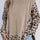 Slit Leopard Mock Neck Dropped Shoulder Sweater | Hanalas