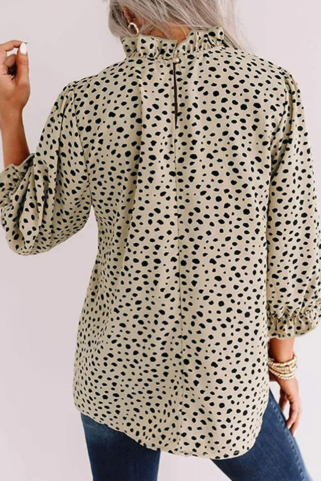 Leopard Colorblock Swiss Dot Flutter Sleeve Square Neck Mini Dress Hanalas Hanalas