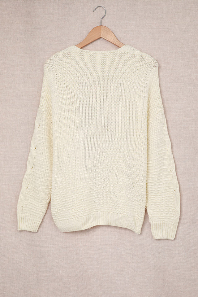 Cable-Knit Open Front Cardigan | Hanalas