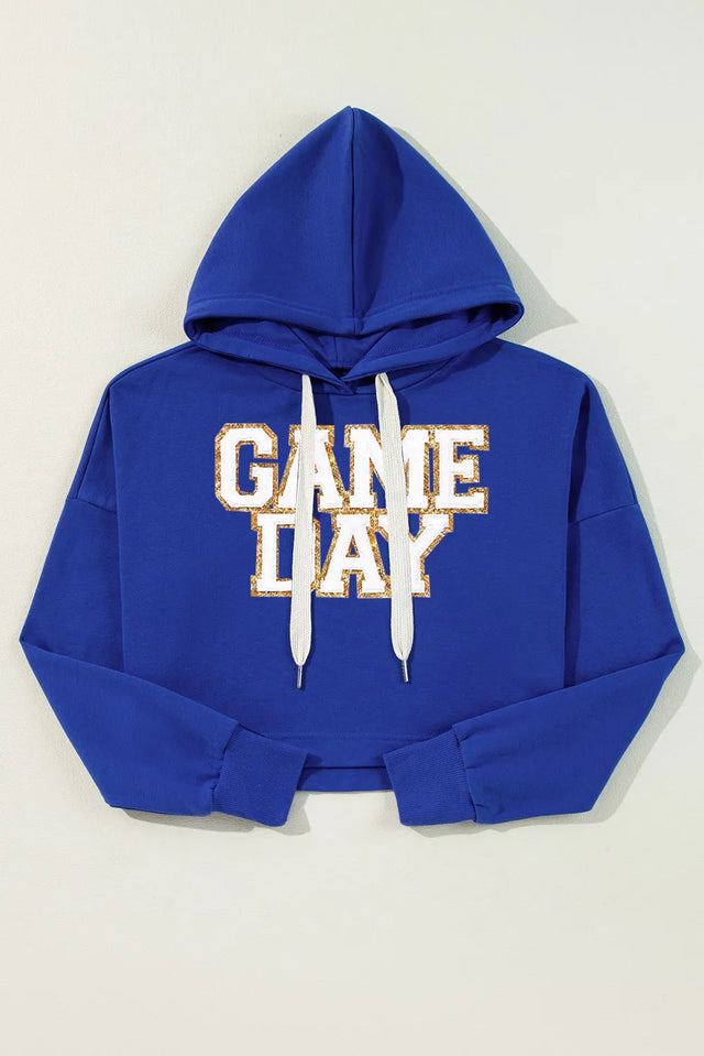 GAME DAY Drawstring Long Sleeve Hoodie Trendsi Hanalas