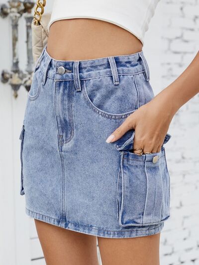 Cargo Denim Skirt | Hanalas