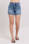 Judy Blue Full Size High Rise Tummy Control Denim Shorts Plus Size | Hanalas
