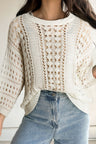 Hollow Out Drop Shoulder Sweater | Hanalas