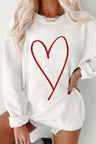 Valentine’s Day Glitter Heart Corded Sweatshirt | Hanalas