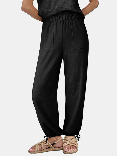 Drawstring Elastic Waist Joggers Trendsi Hanalas