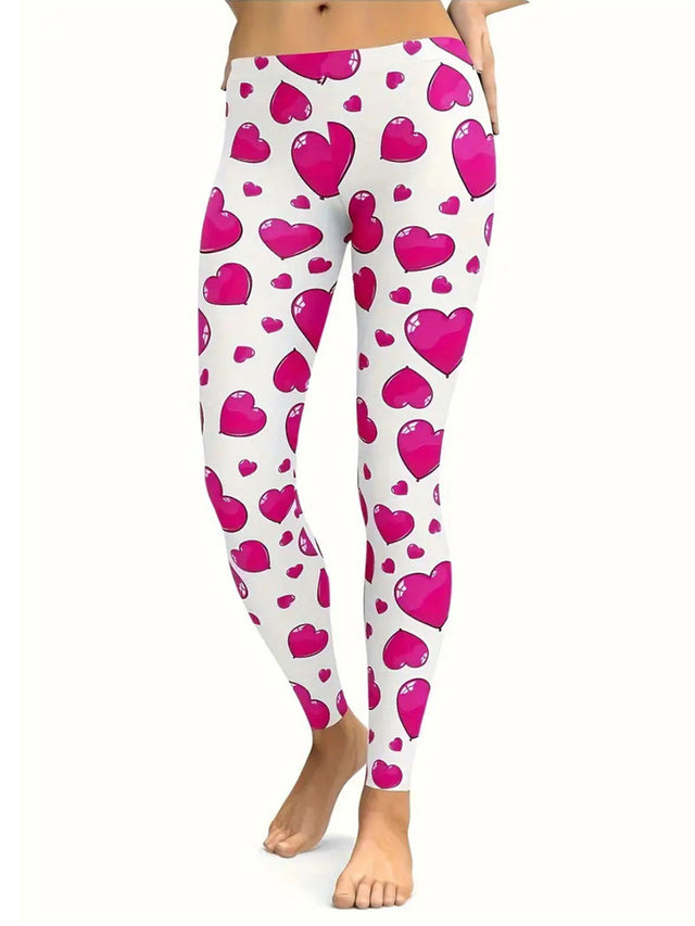 Heart Print Skinny Pants | Hanalas