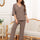 Ribbed Half Sleeve Top and Pocketed Pants Set | Hanalas