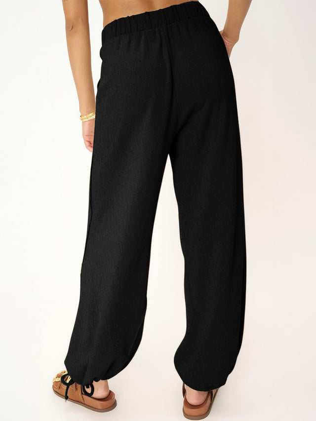 Drawstring Elastic Waist Joggers Trendsi Hanalas