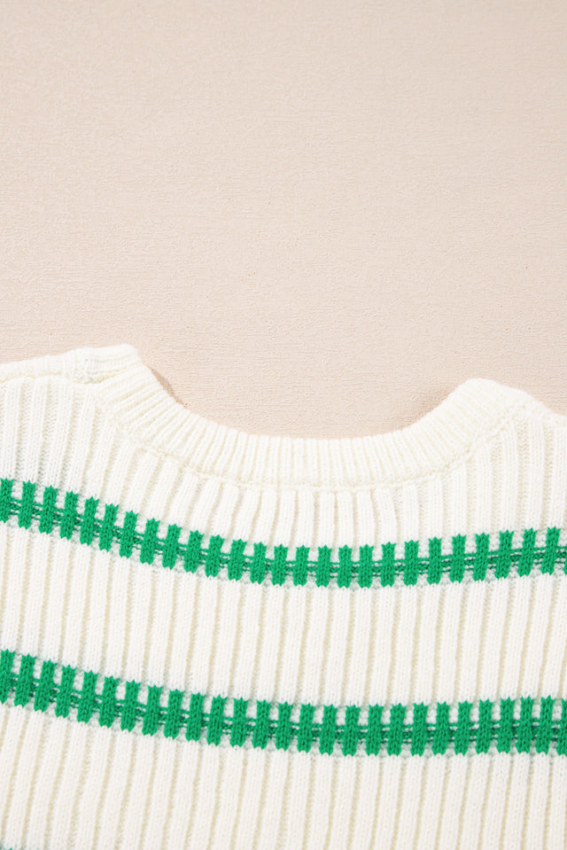 Striped Round Neck Sweater Vest | Hanalas