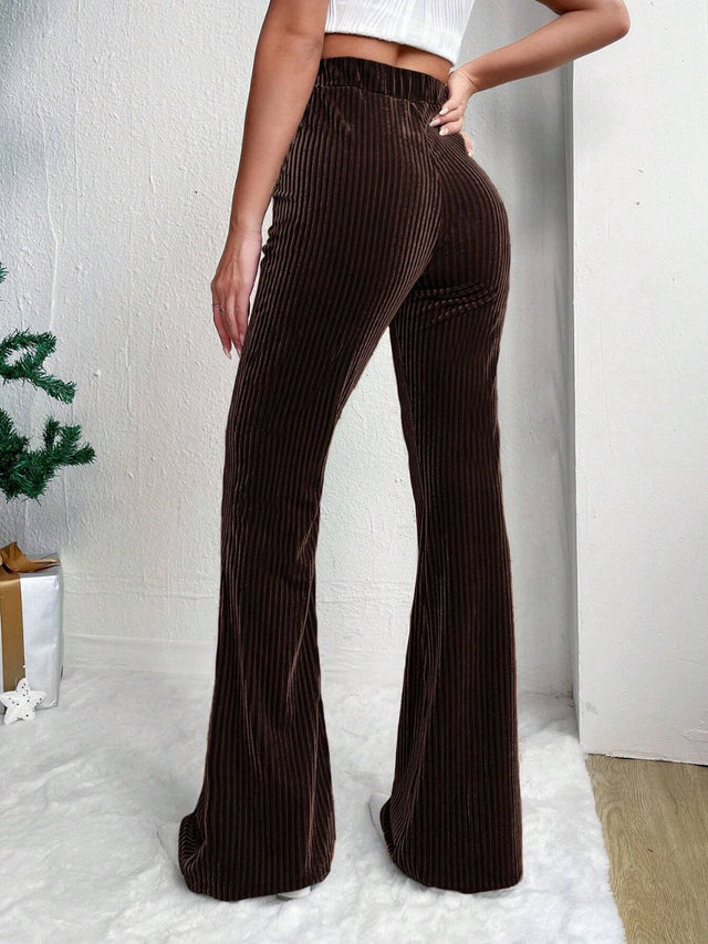 High Waist Flare Pants Trendsi Hanalas