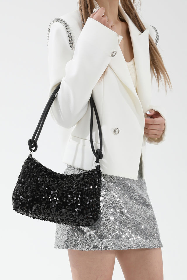 Sequin Double Strap Shoulder Bag | Hanalas