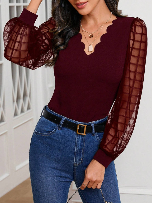 V-Neck Long Sleeve Top | Hanalas