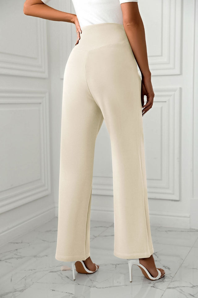 High Waist Straight Leg Pants | Hanalas