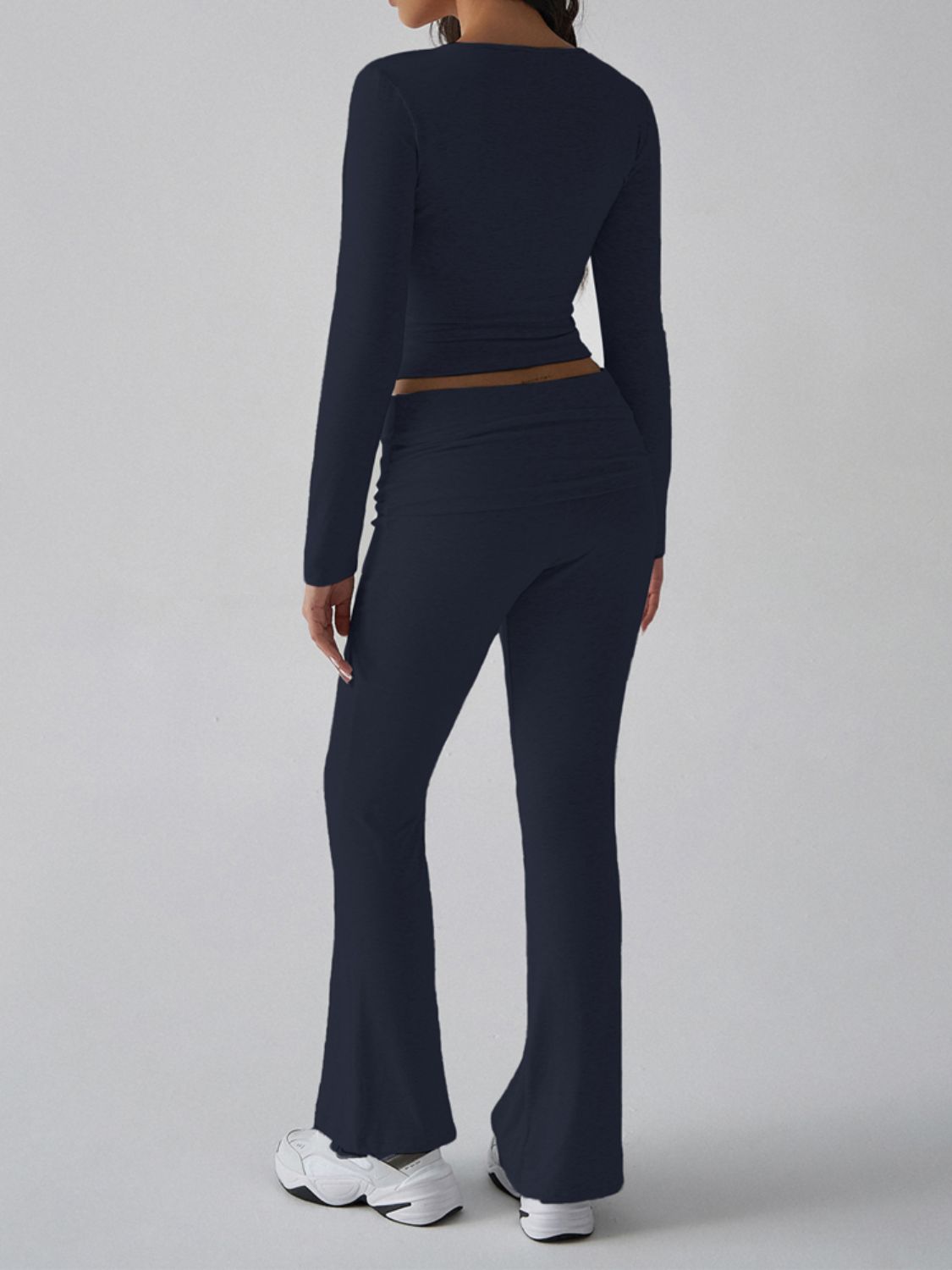 Devine Square Neck Long Sleeve Top and Pants Set