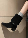 Point Toe Block Heel Boots | Hanalas