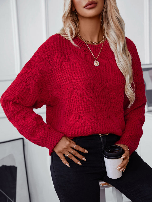 Round Neck Long Sleeve Sweater | Hanalas