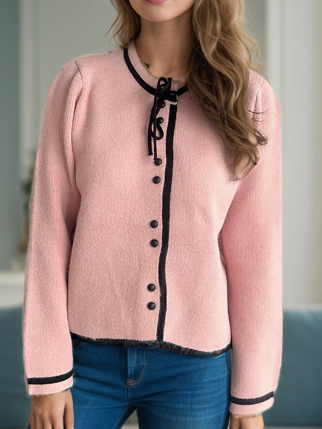 Button Down Long Sleeve Cardigan Trendsi Hanalas