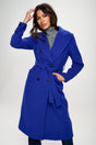 Coalition LA Double-Breasted Longline Coat with Belt | Hanalas