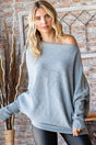 First Love Full Size Asymmetrical Hem Dolman Sleeve Sweater | Hanalas