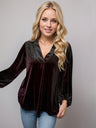 V-Neck Three-Quarter Sleeve Blouse | Hanalas