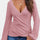 Waffle Knit Surplice Long Sleeve T-Shirt | Hanalas