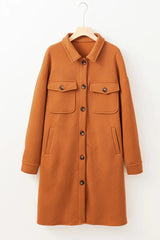 Textured Button Down Collared Neck Coat