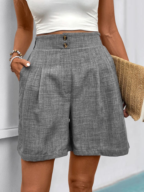 Perfee Frill Shorts with Pockets | Hanalas