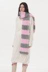 Fuzzy Contrast Striped Scarf | Hanalas