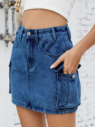 Cargo Denim Skirt | Hanalas