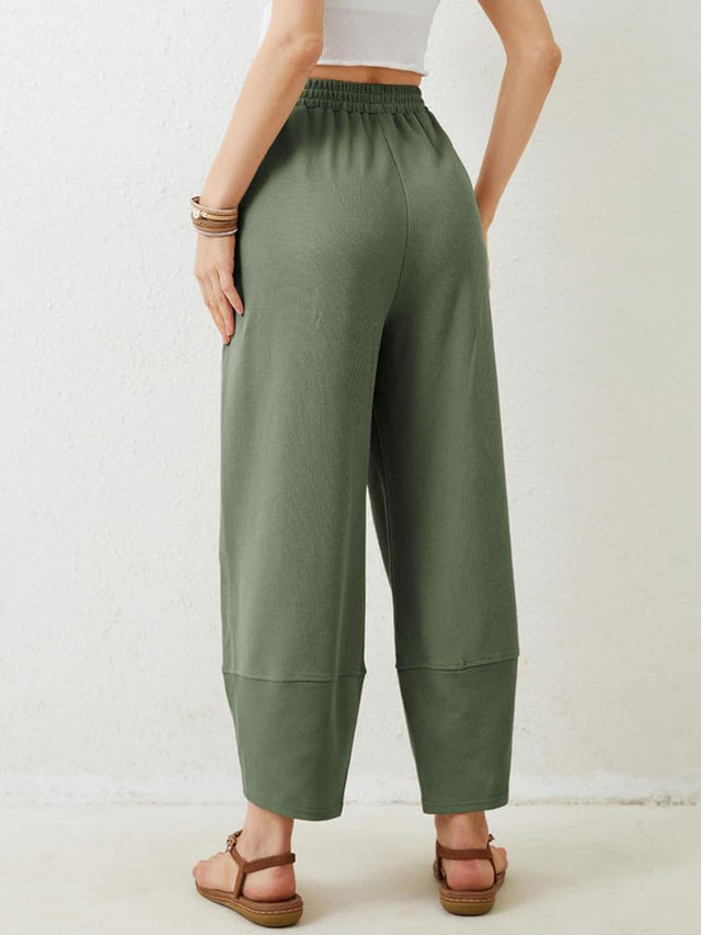 Lovelet Elastic Waist Wide Leg Pants | Hanalas