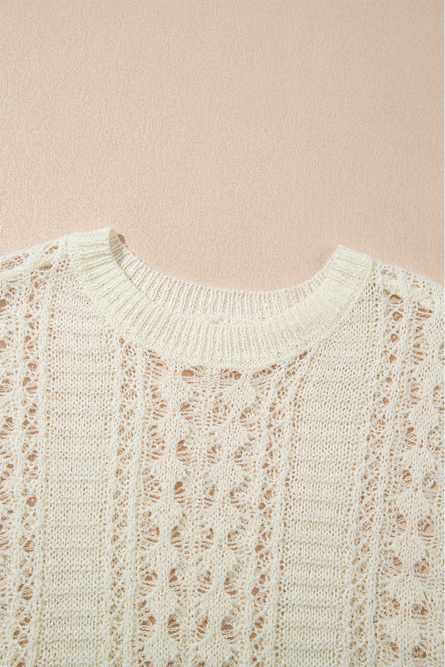 Hollow Out Drop Shoulder Sweater | Hanalas