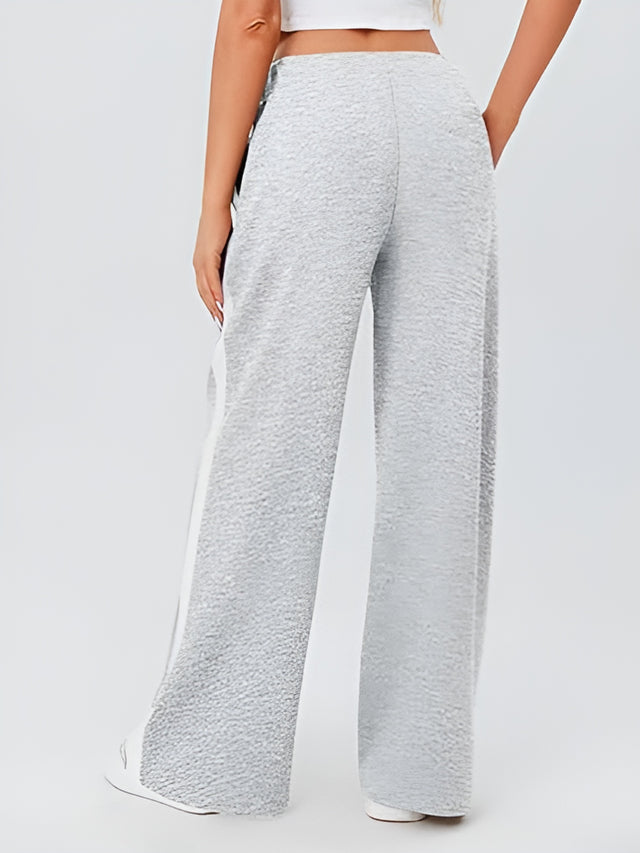 Side Striped Wide Leg Pants | Hanalas