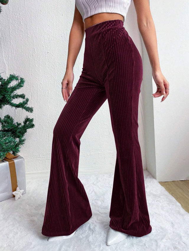 High Waist Flare Pants Trendsi Hanalas