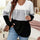 Plus Size Drawstring Color Block Long Sleeve Hooded Top Trendsi Hanalas